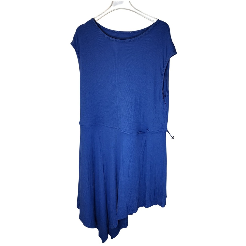 Cupshe Asymmetrical Hem Ribbed Knit Dress Women Medium Blue NEW CAA05A4C191TT